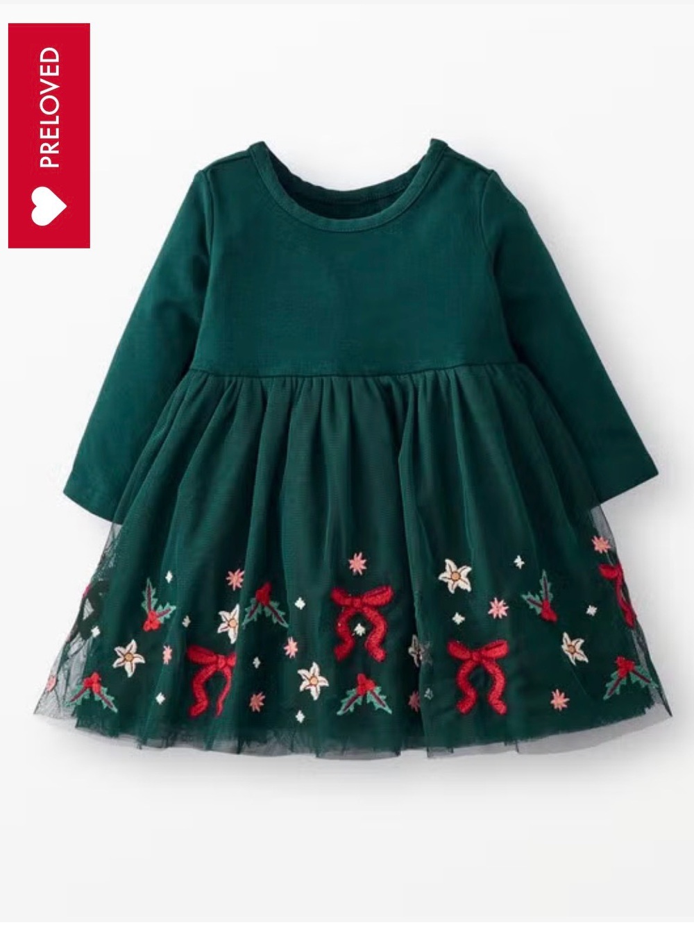 Hanna Andersson Holiday Embroidered Tulle Dress